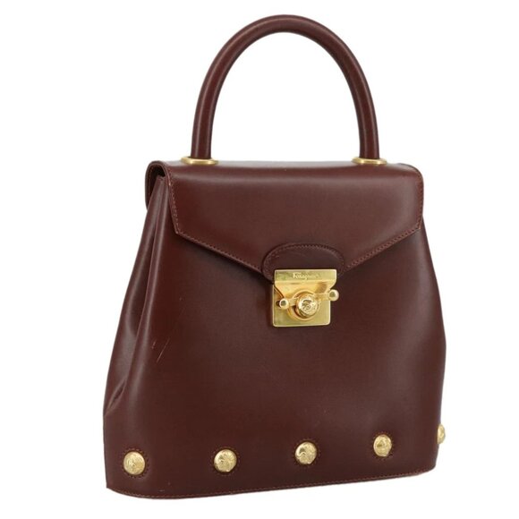 Salvatore Ferragamo Hand Bag Leather Brown Gold - Picture 1 of 15
